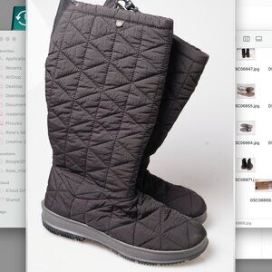 Bogs Black Snowday Quilted Fleece Lined Boots Women's Size 10